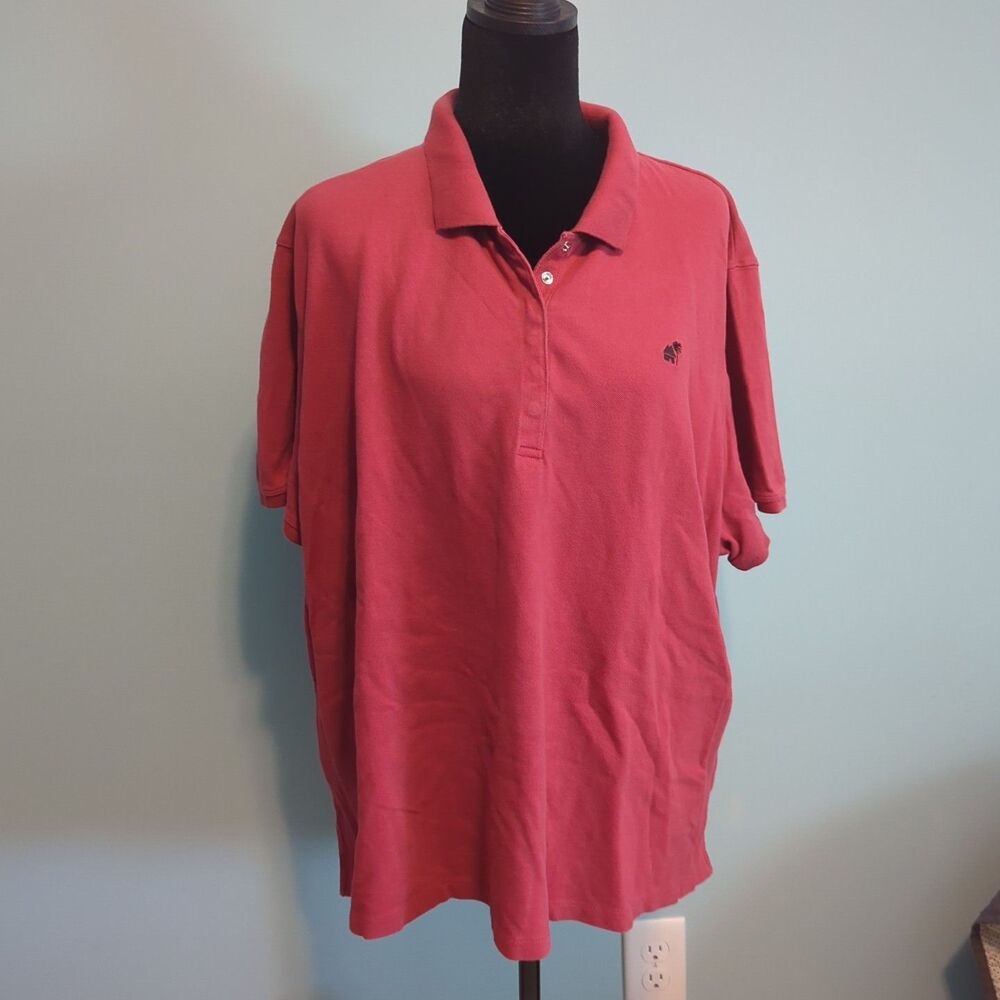 Caribbean Joe Womens Red Burgundy Polo Shirt Sz 3X